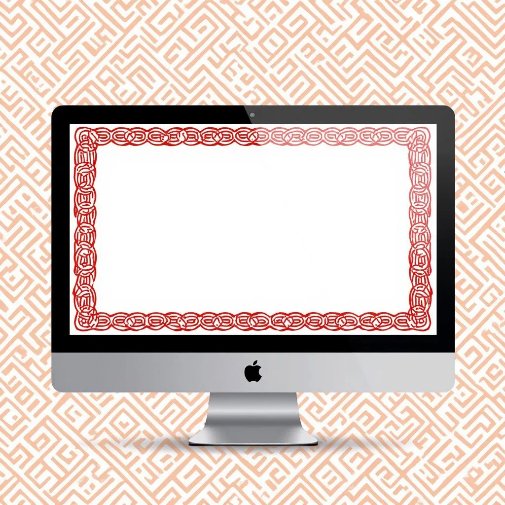 Asian Inspired Pattern Vector Transparent on Website Mockup