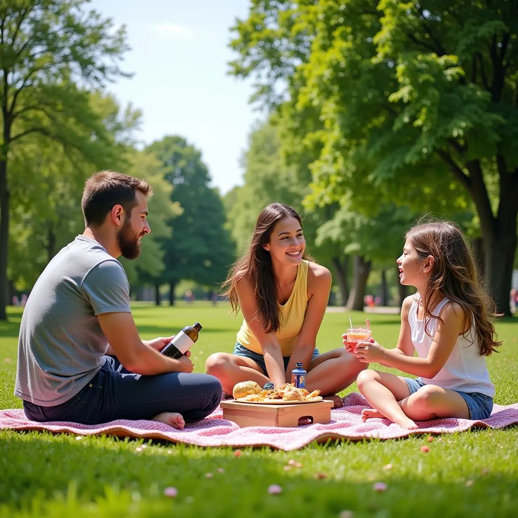 Families enjoying activities in Rose des Vents Park