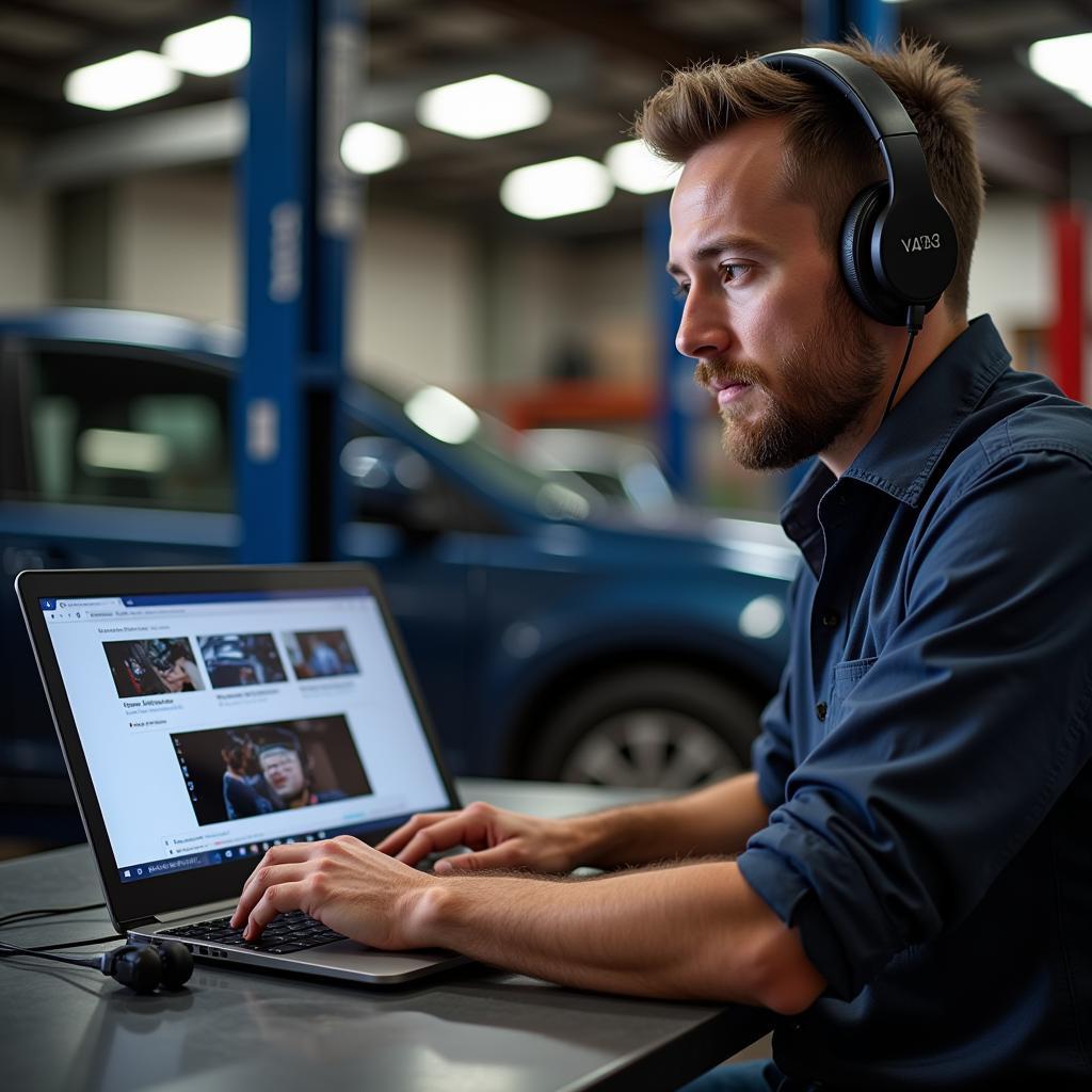 Automotive Technician Studying