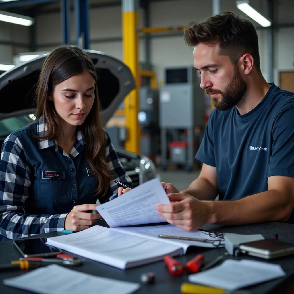 Automotive Technician Preparing for ASE Exam