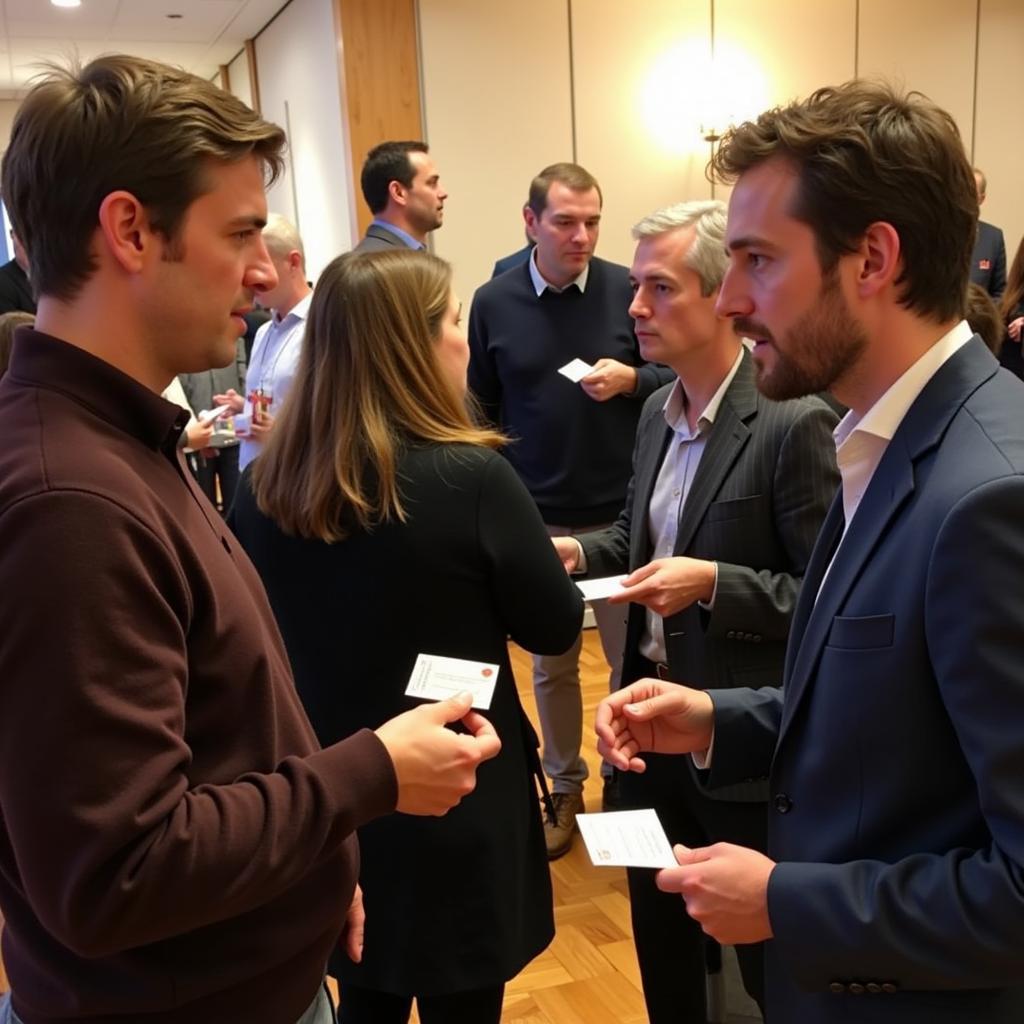 Attendees networking during a break at a BarCamp event