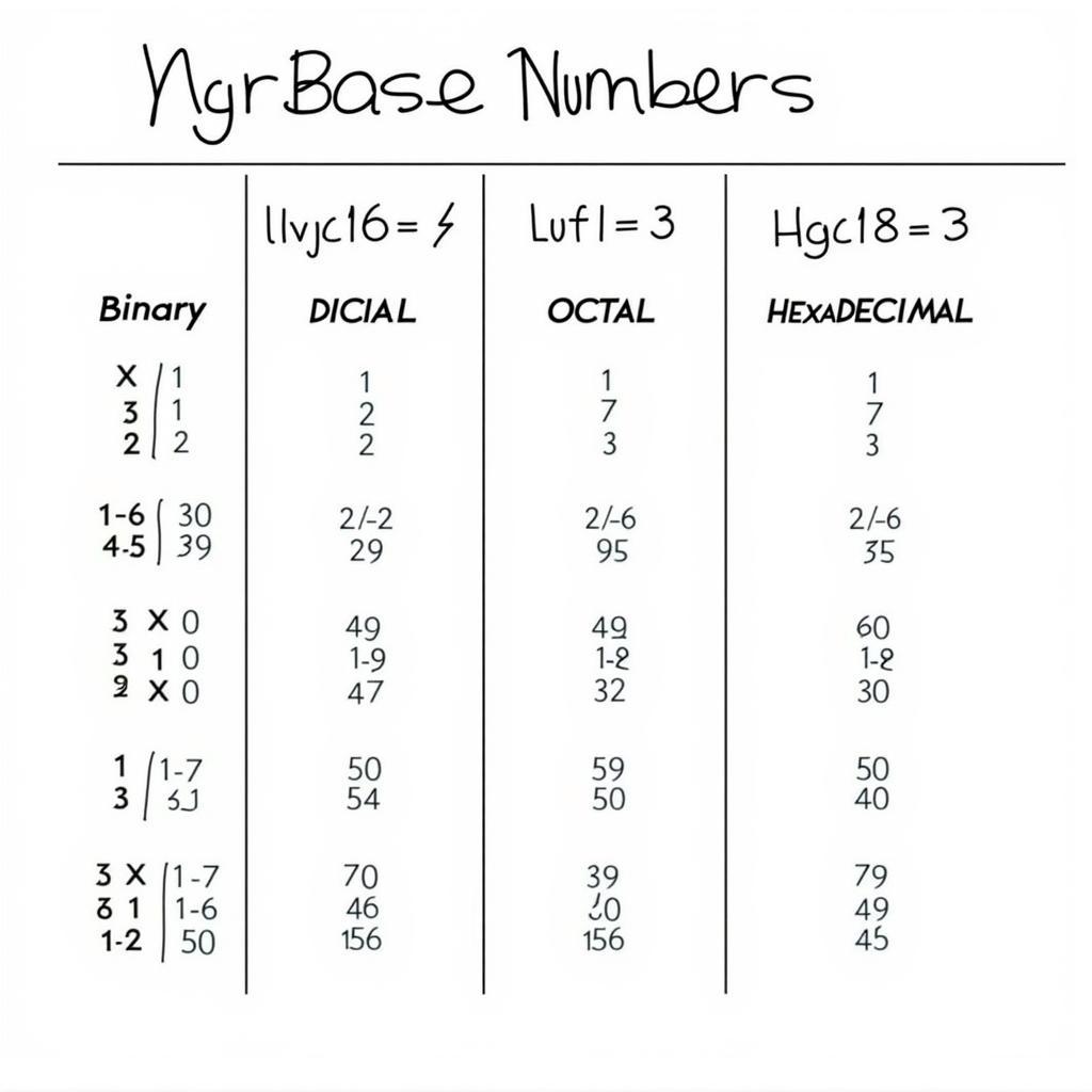 Base Conversion Chart