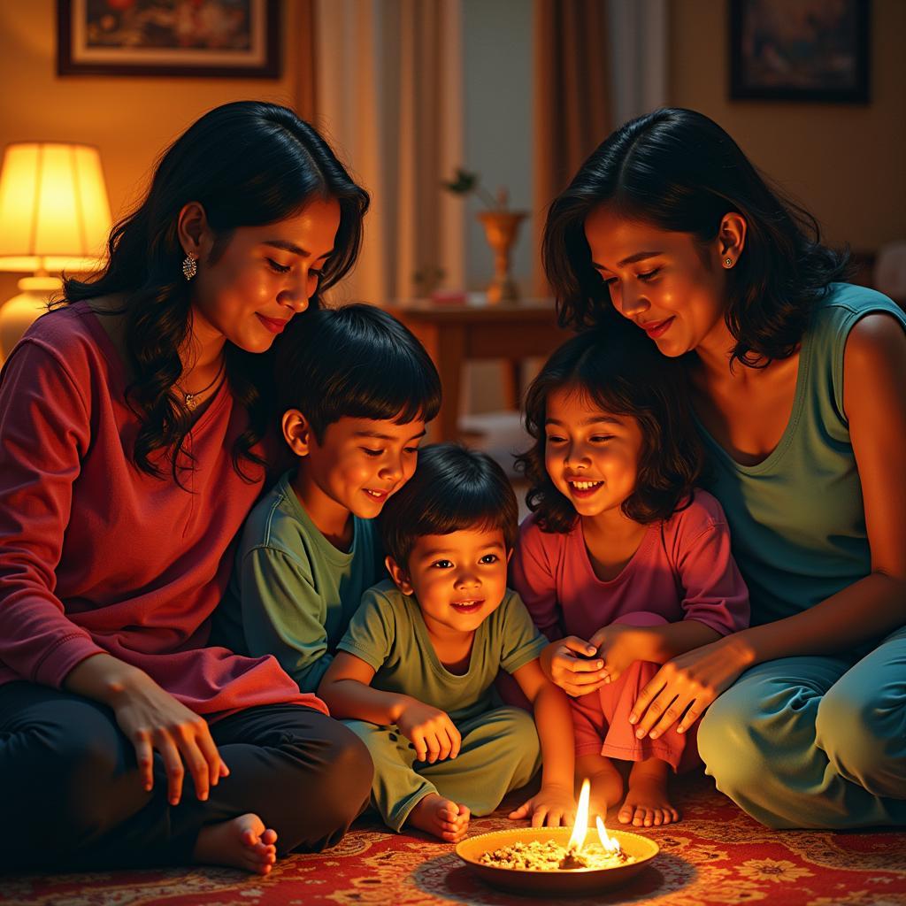 Bengali Family Enjoying Amar Ase Jol Music