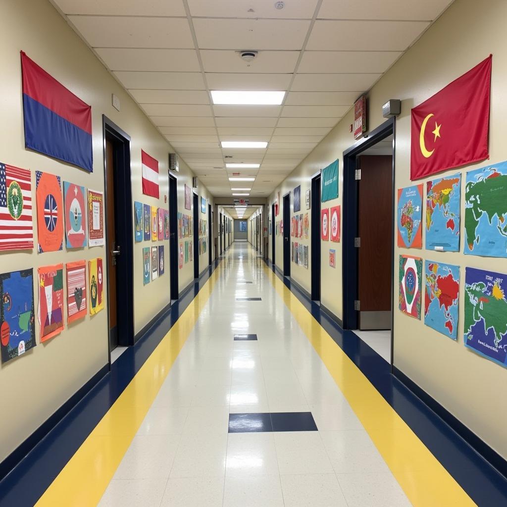 Students create a colorful display celebrating ASEAN Heritage Month at a Bronx high school.