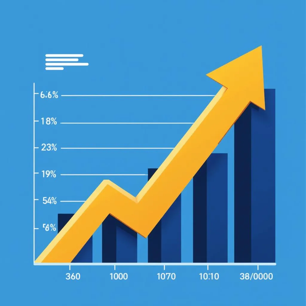 Upward trending business growth chart