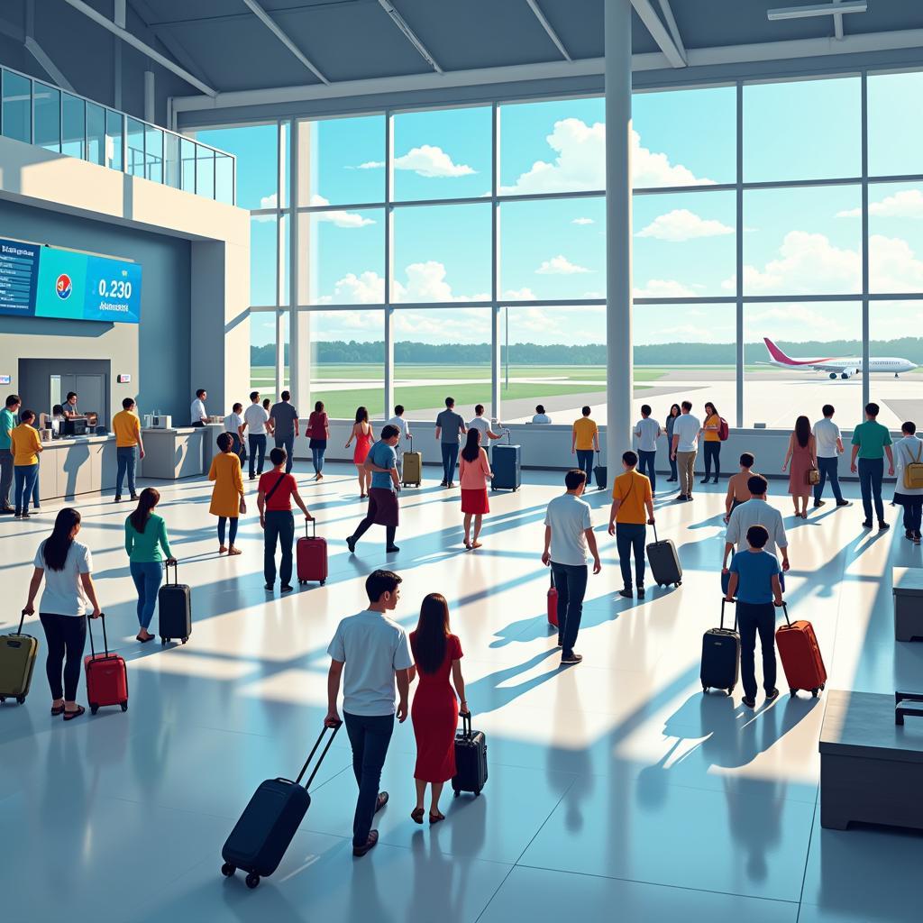 Busy Airport Terminal in Southeast Asia