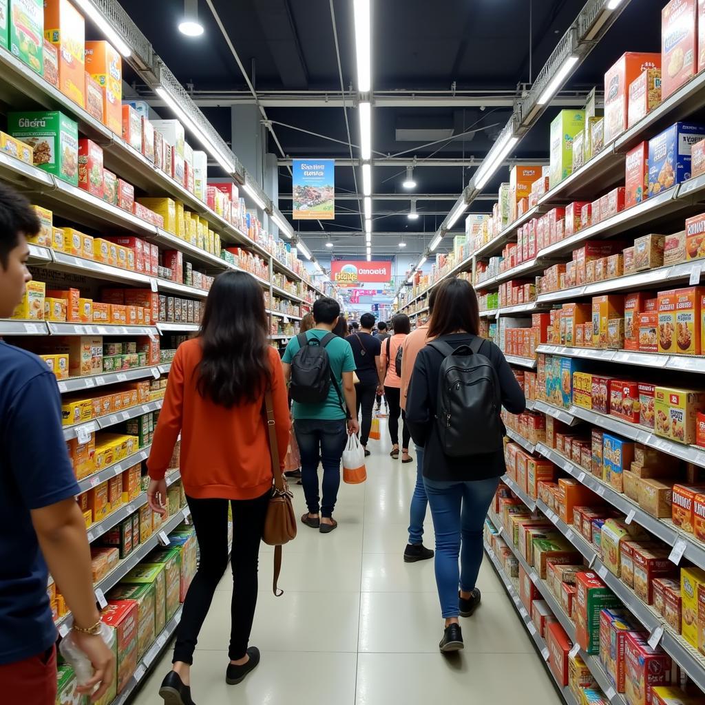 Busy Supermarket in Jakarta