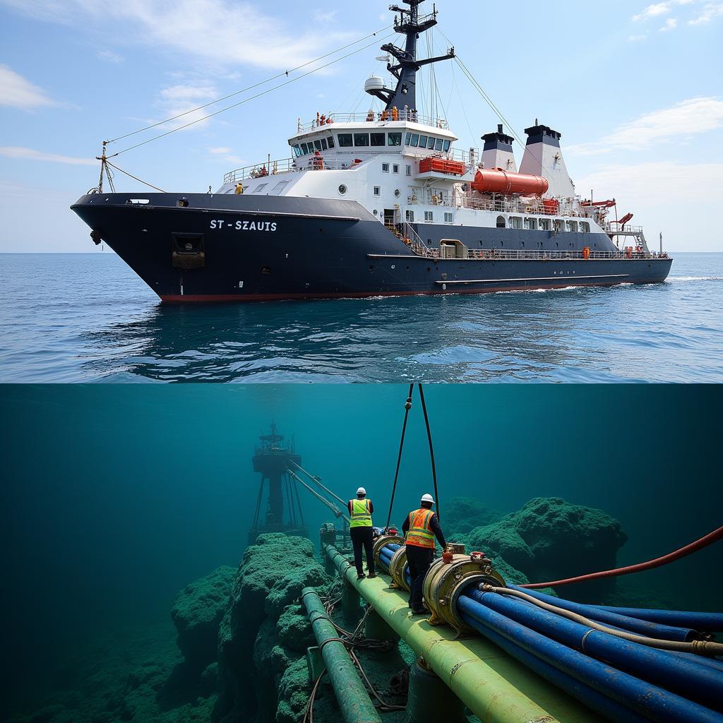 Undersea Cable Repair Ship