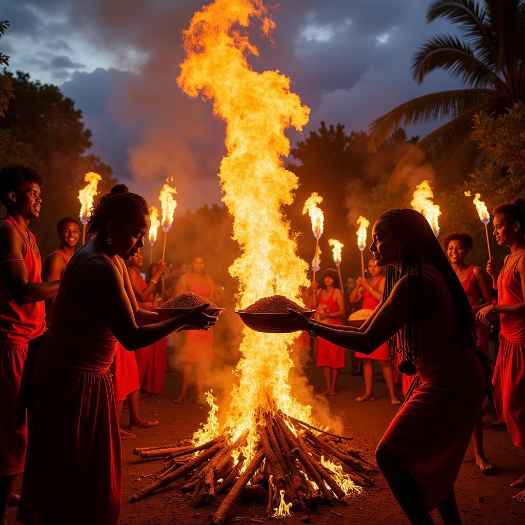 Candomble ceremony showcasing Ase in action