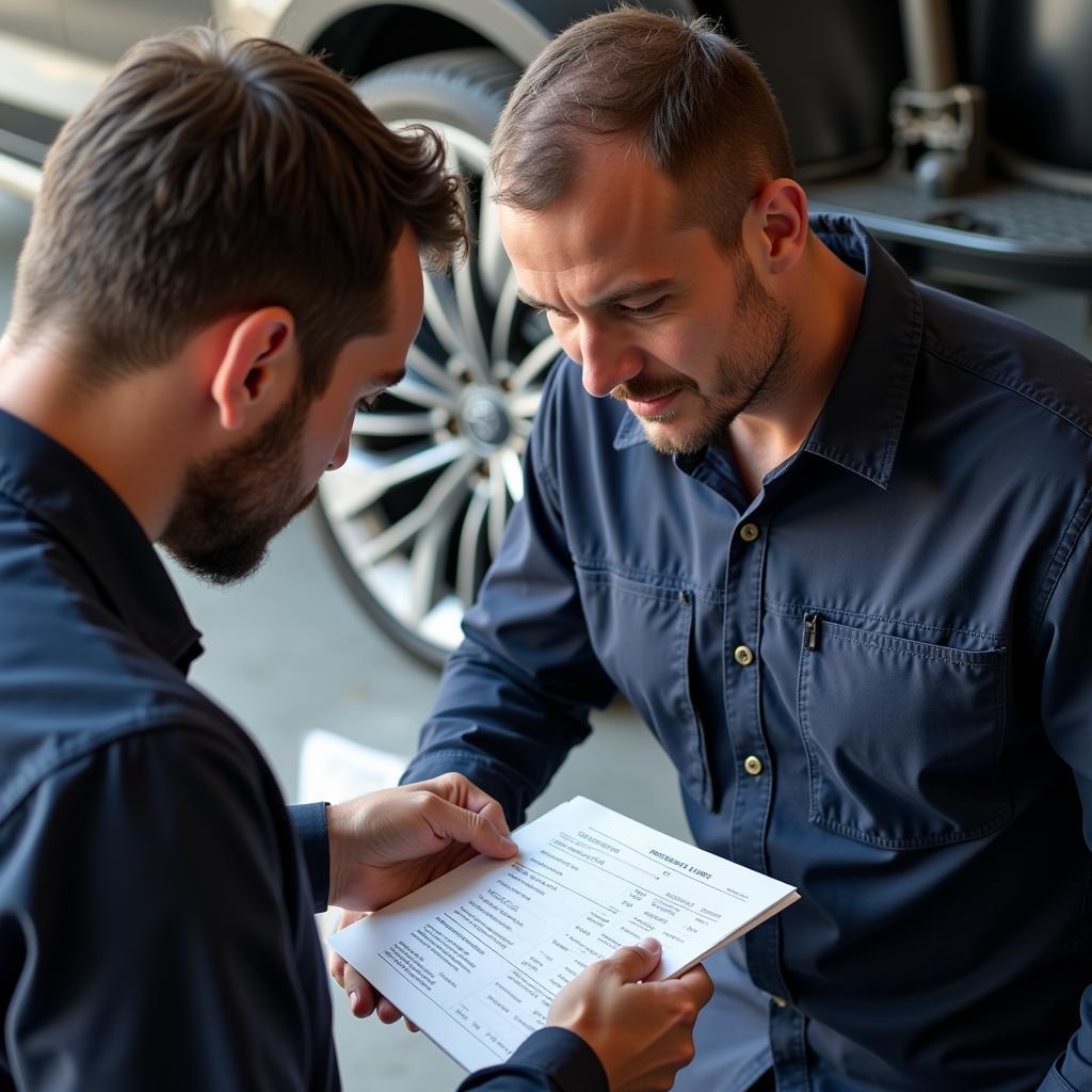 Mechanic Discussing Car Repair Estimate with a Customer in Lexington KY