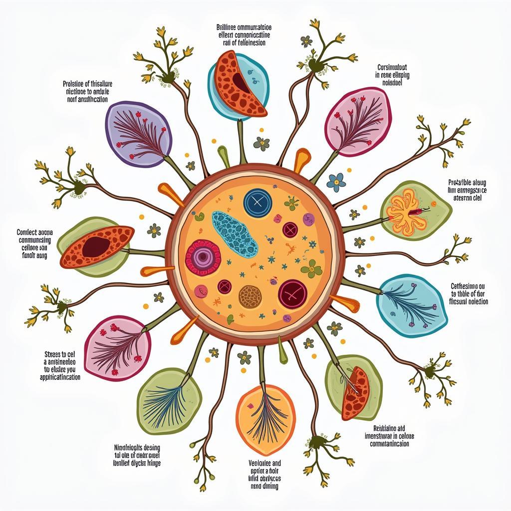 Cellular structure highlighting redox molecules