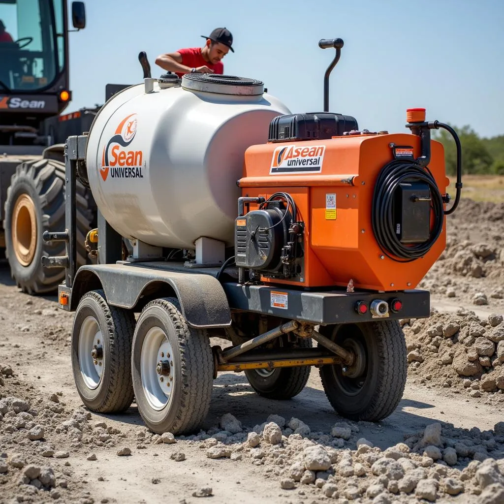 Cement Sprayer in Action in Mexico