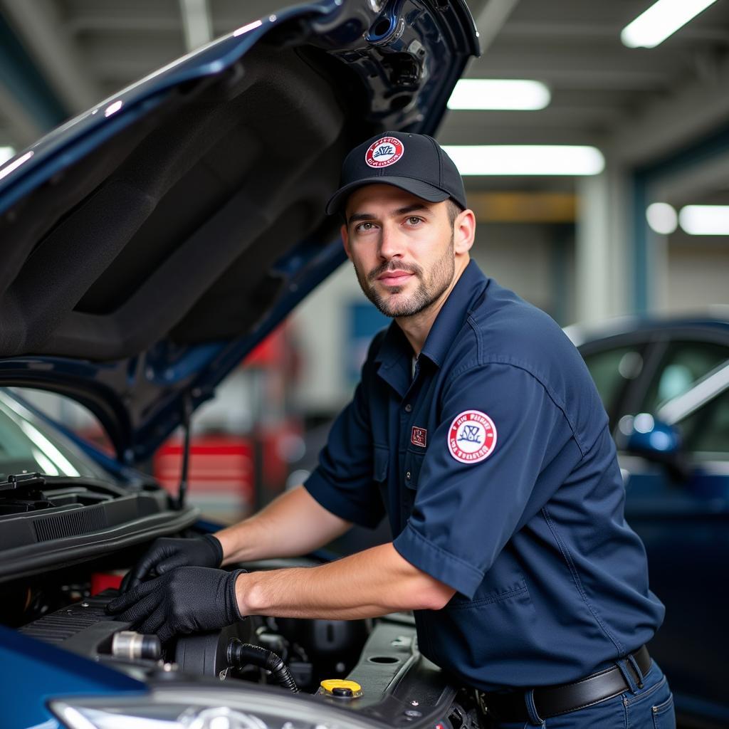 Certified Automotive Technician at Work