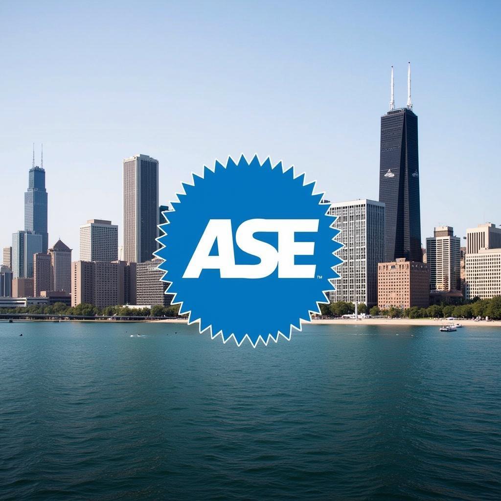 Chicago Skyline with ASE Logo