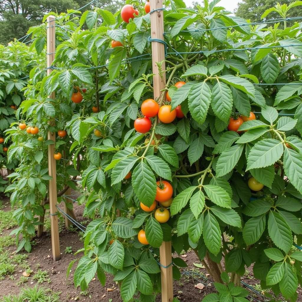 Chicken Wire Trellis Supporting Plants