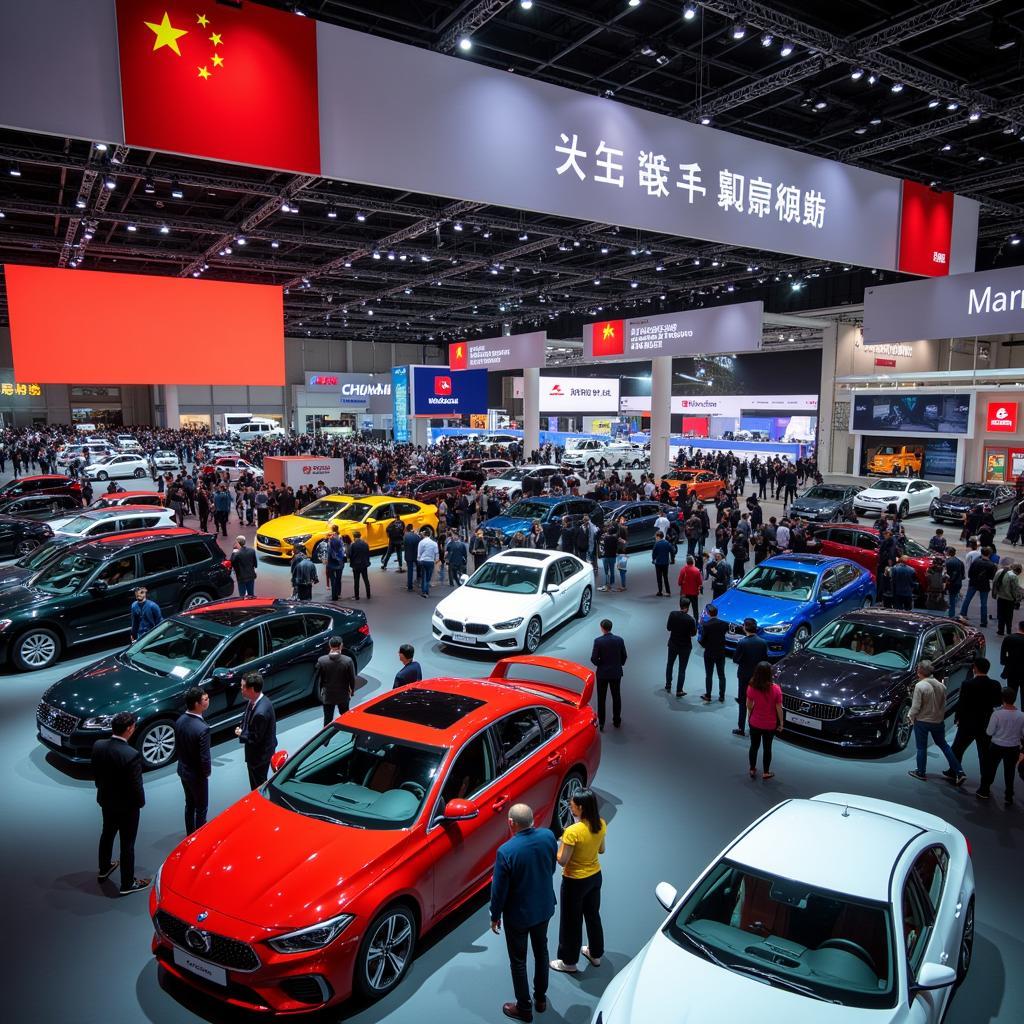 Chinese Car Buyers at an Auto Show