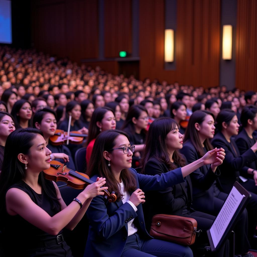 Enthusiastic audience enjoying the Chopin Piano Competition