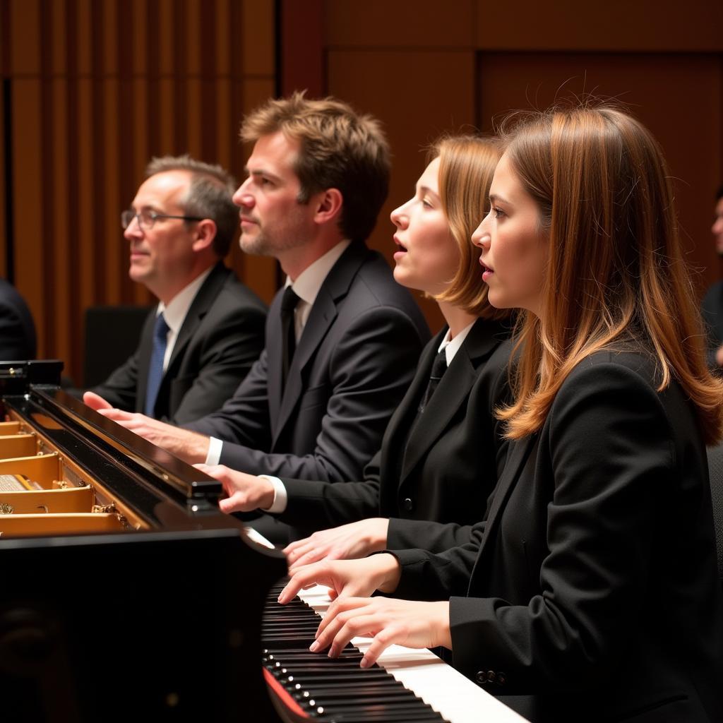 Judges evaluating performances at the Chopin Piano Competition