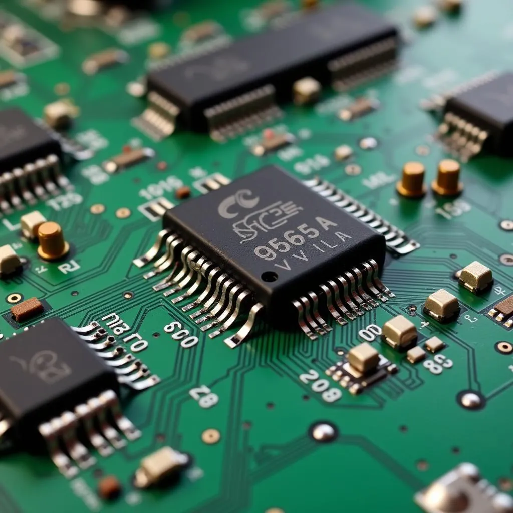 Close-up of Circuit Board Featuring ASE 9505A