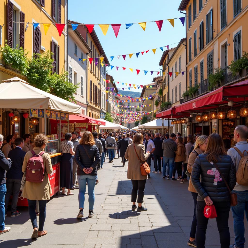 A bustling street festival in Clisson