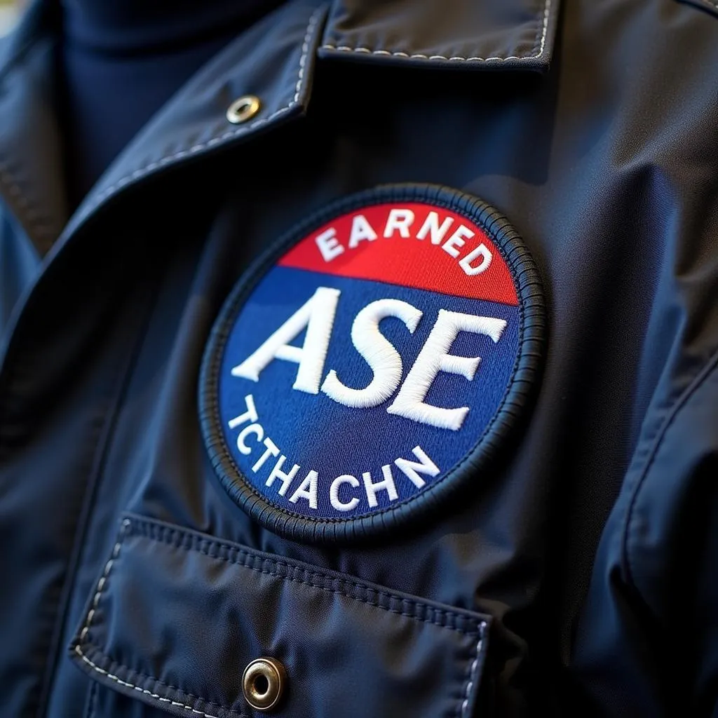 Close-Up of ASE Patch on Jacket