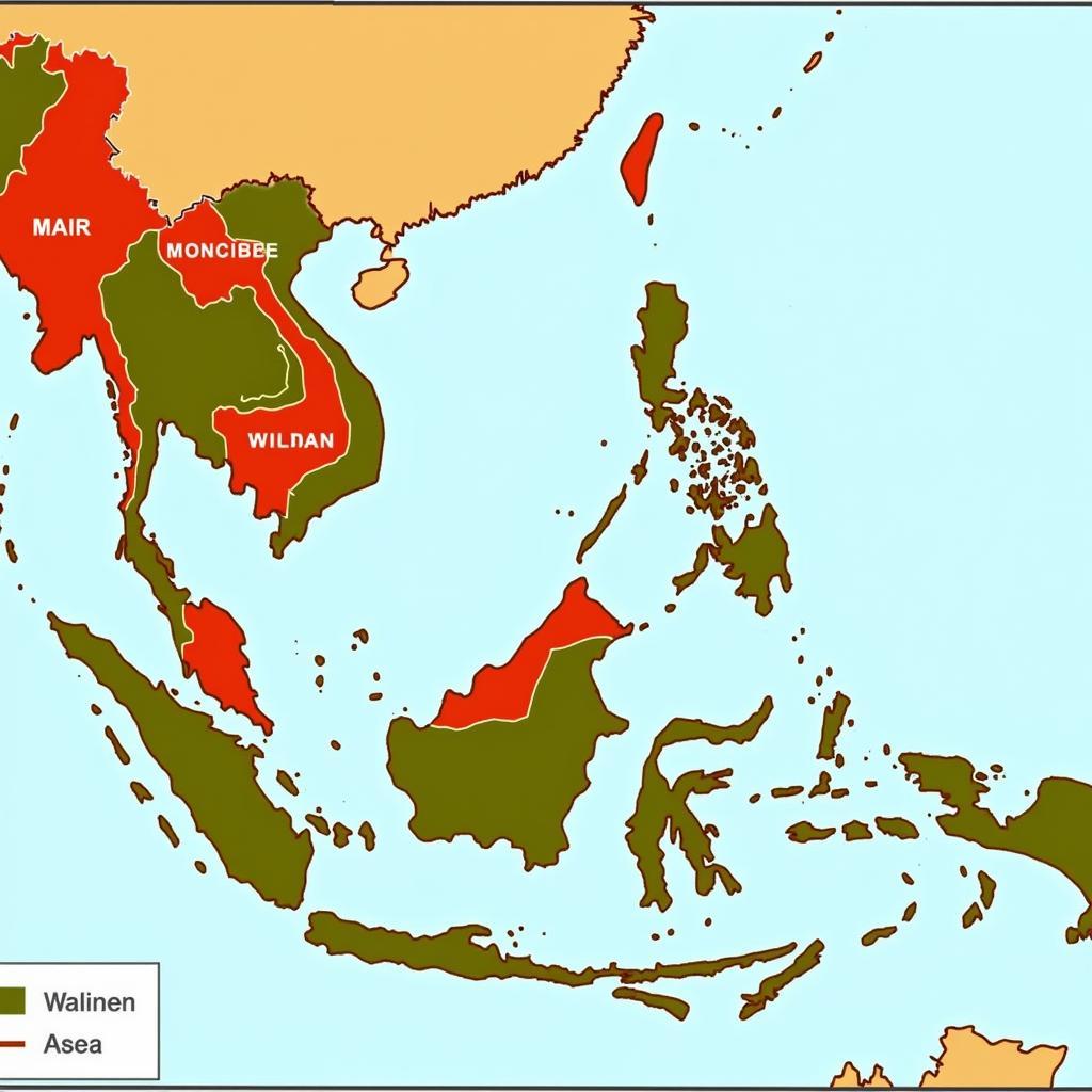 Map of Southeast Asia During the Cold War