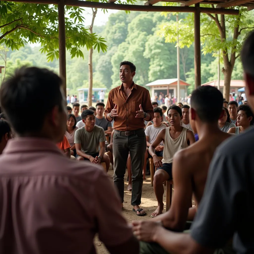 Community leader addressing a gathering