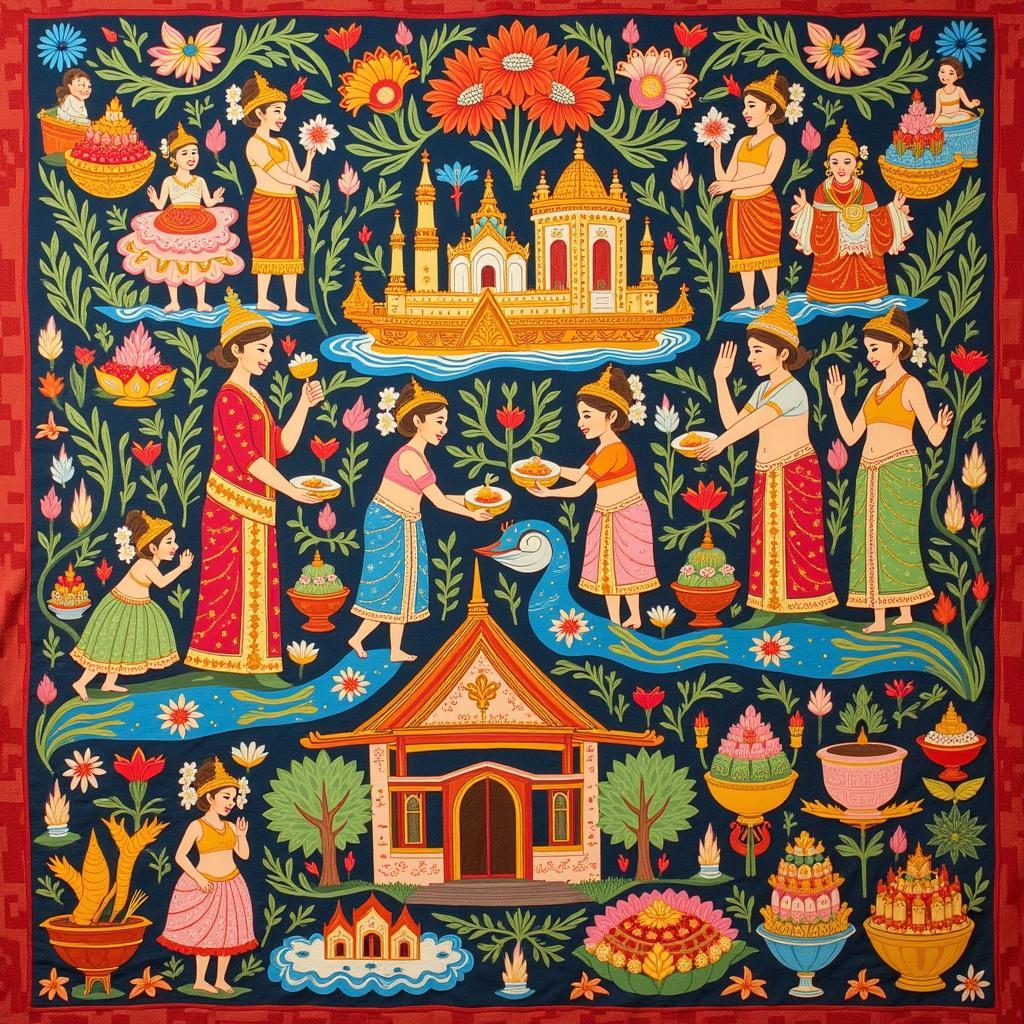 A vibrant tapestry showcasing the diverse cultural influences in ASEAN.