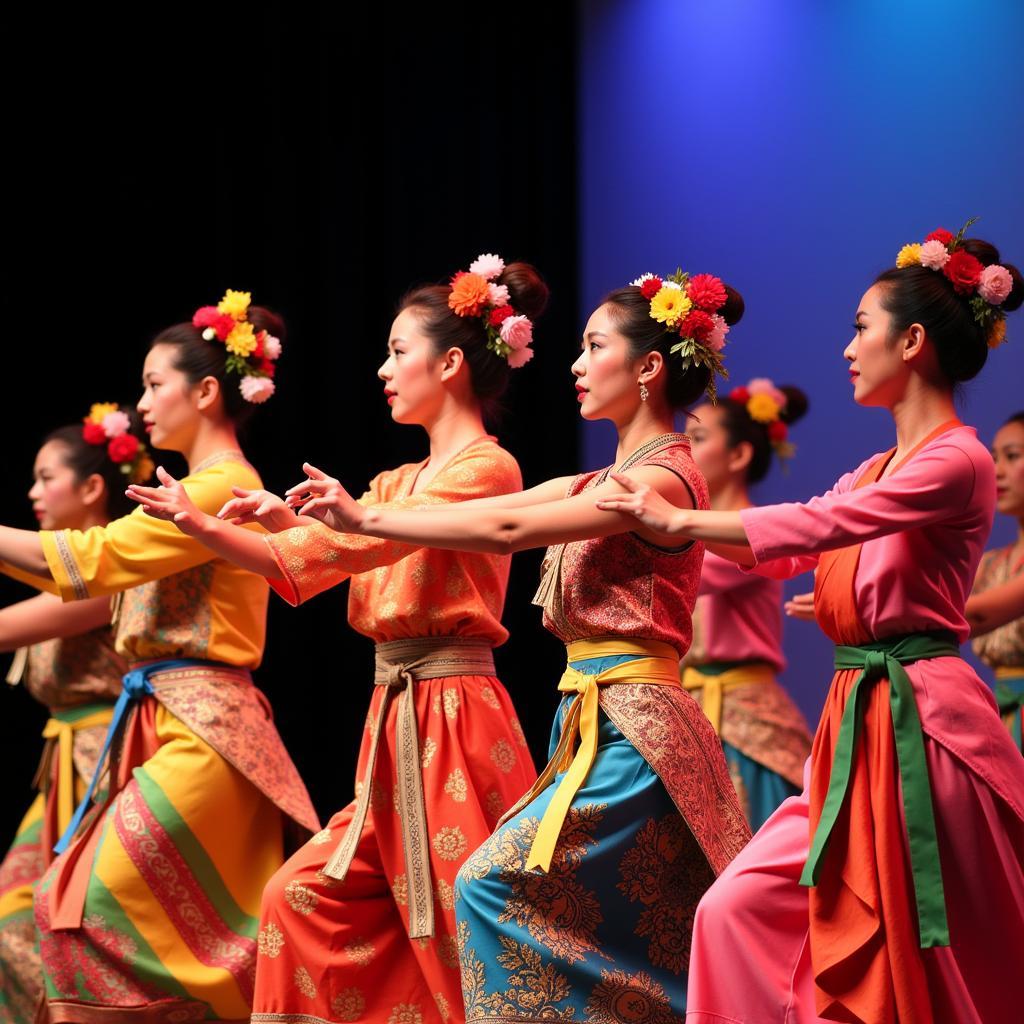 A traditional dance performance during the ASEAN-Korea youth exchange