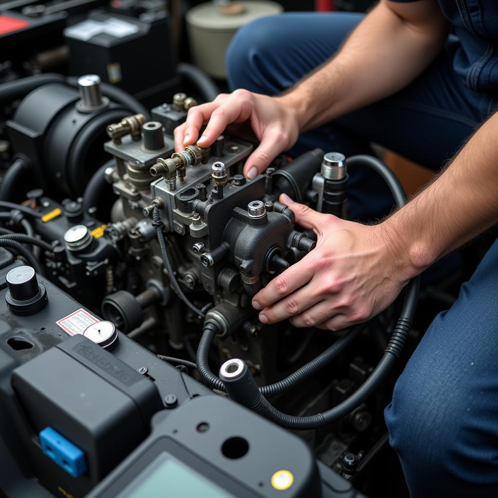 Diesel Engine Repair in Progress