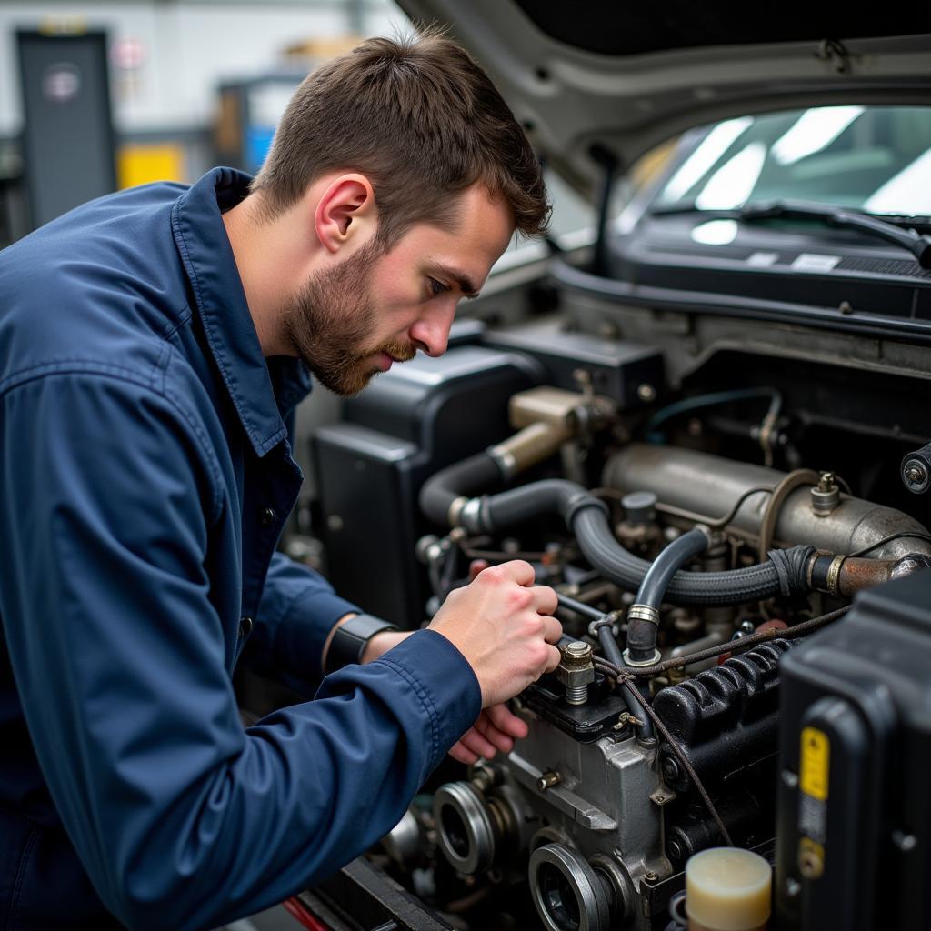 Diesel Technician at Work