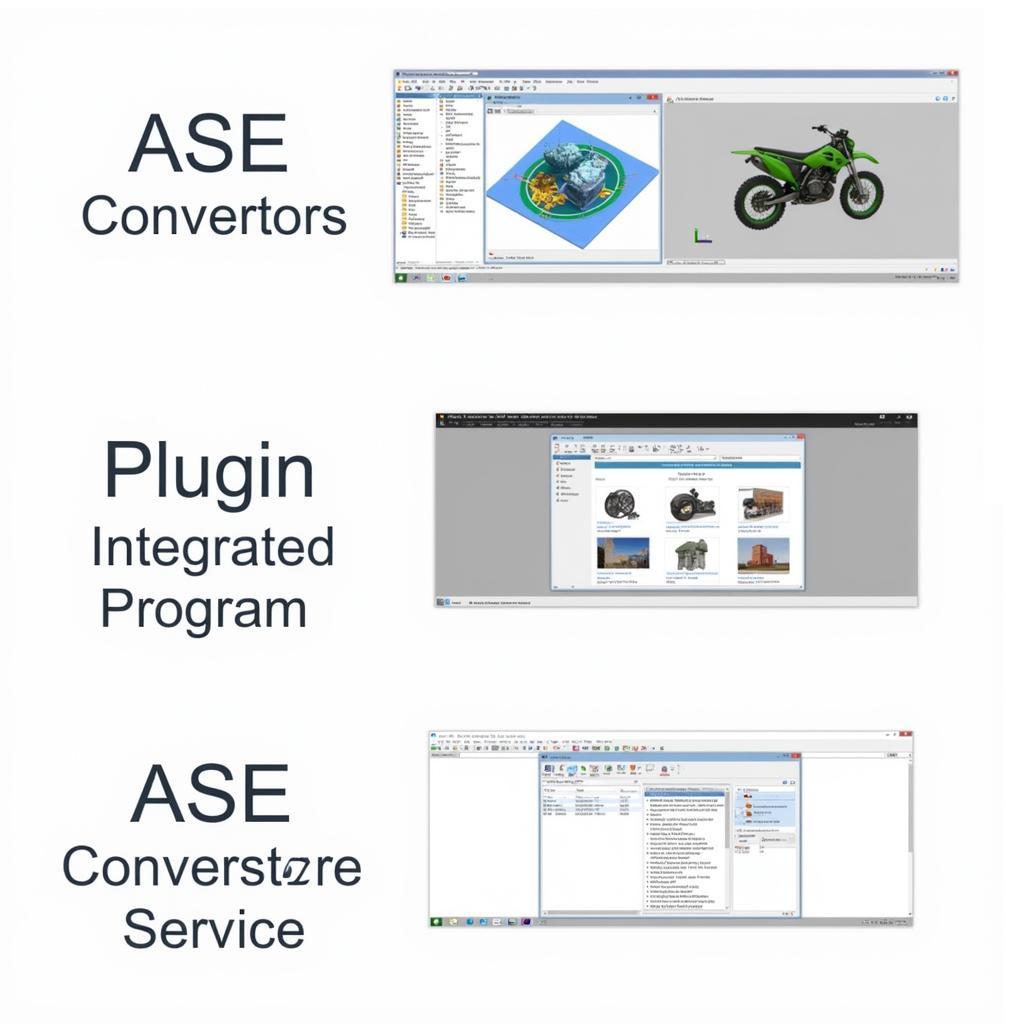 Examples of standalone software, plugin, and online ASE convertors