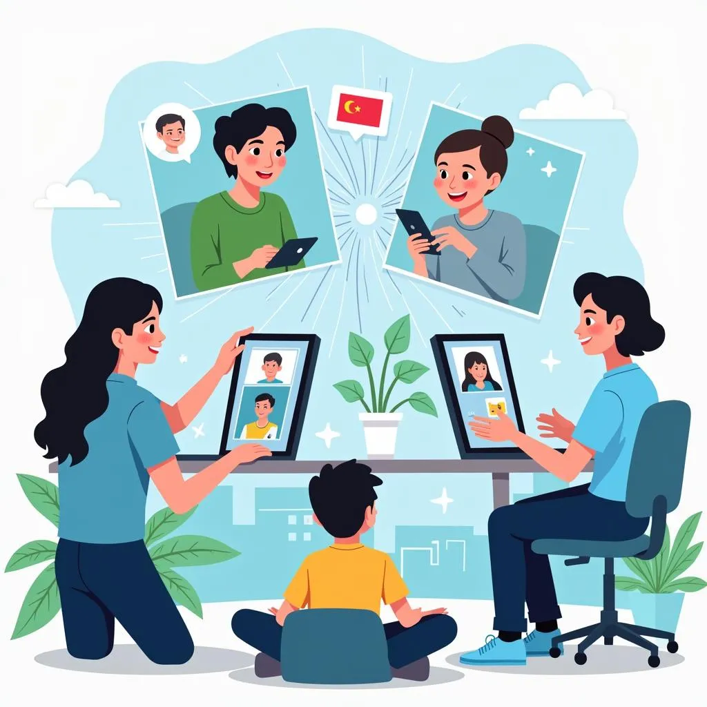 People connecting digitally across ASEAN nations.