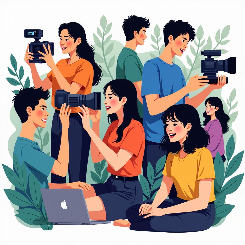 Young Southeast Asian creatives producing digital content