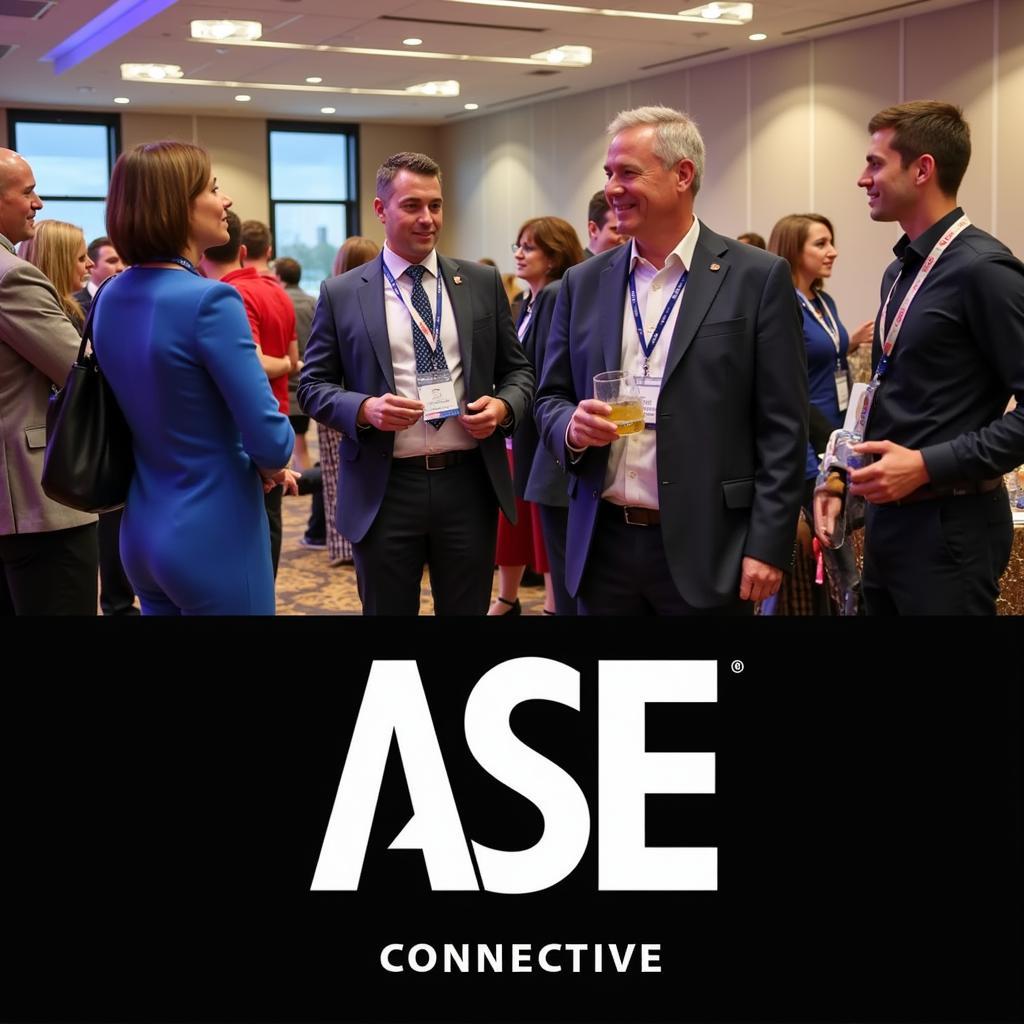 Attendees from various backgrounds networking at an ASE conference