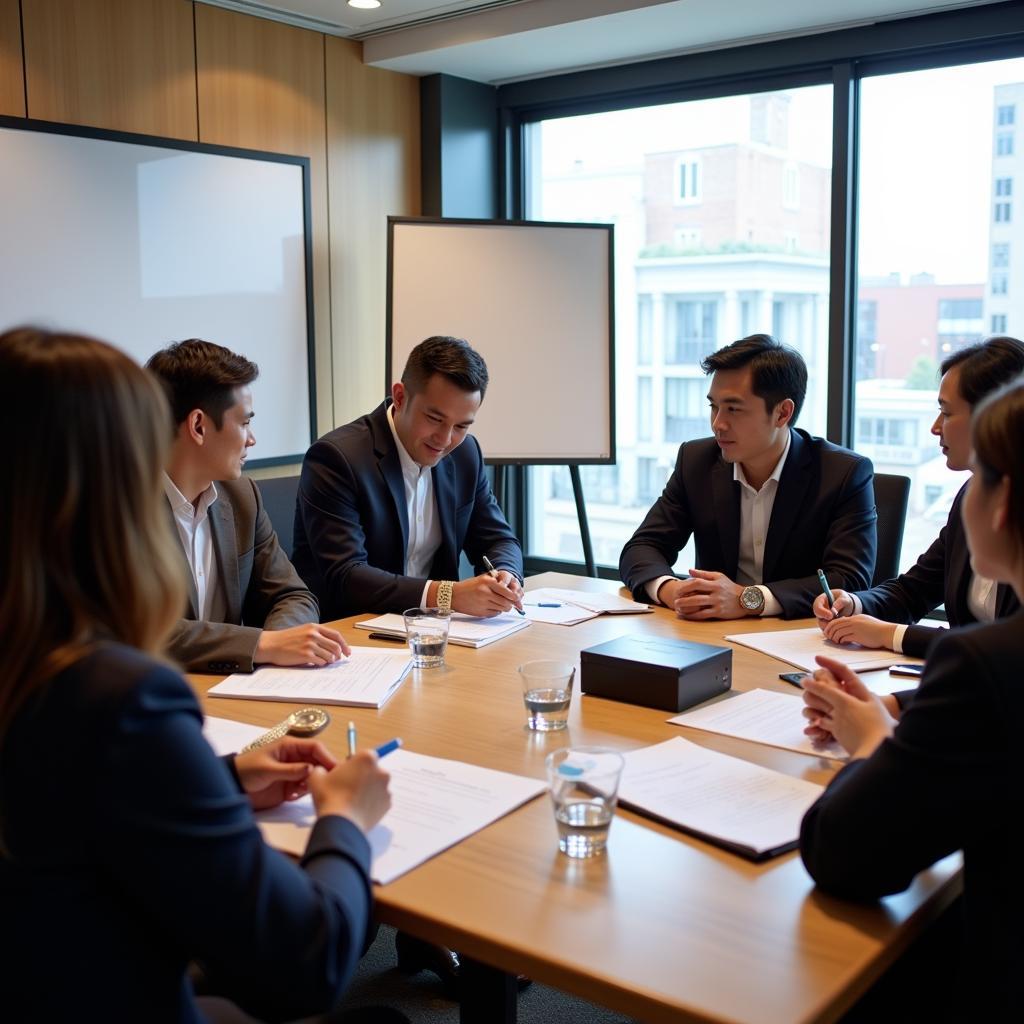 Diverse group of professionals in a meeting