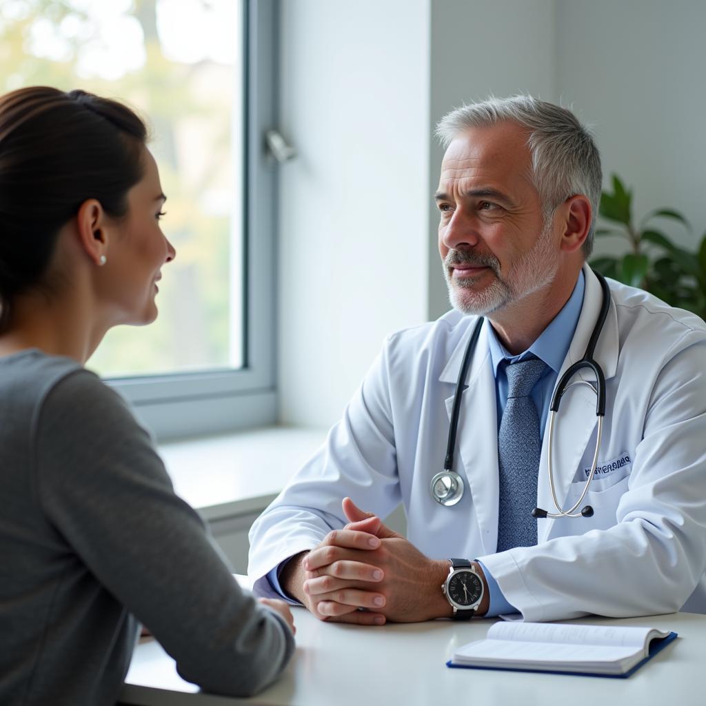 Doctor discussing cancer treatment with patient