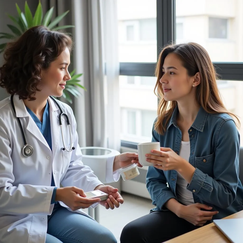 Doctor consulting with a patient about supplements