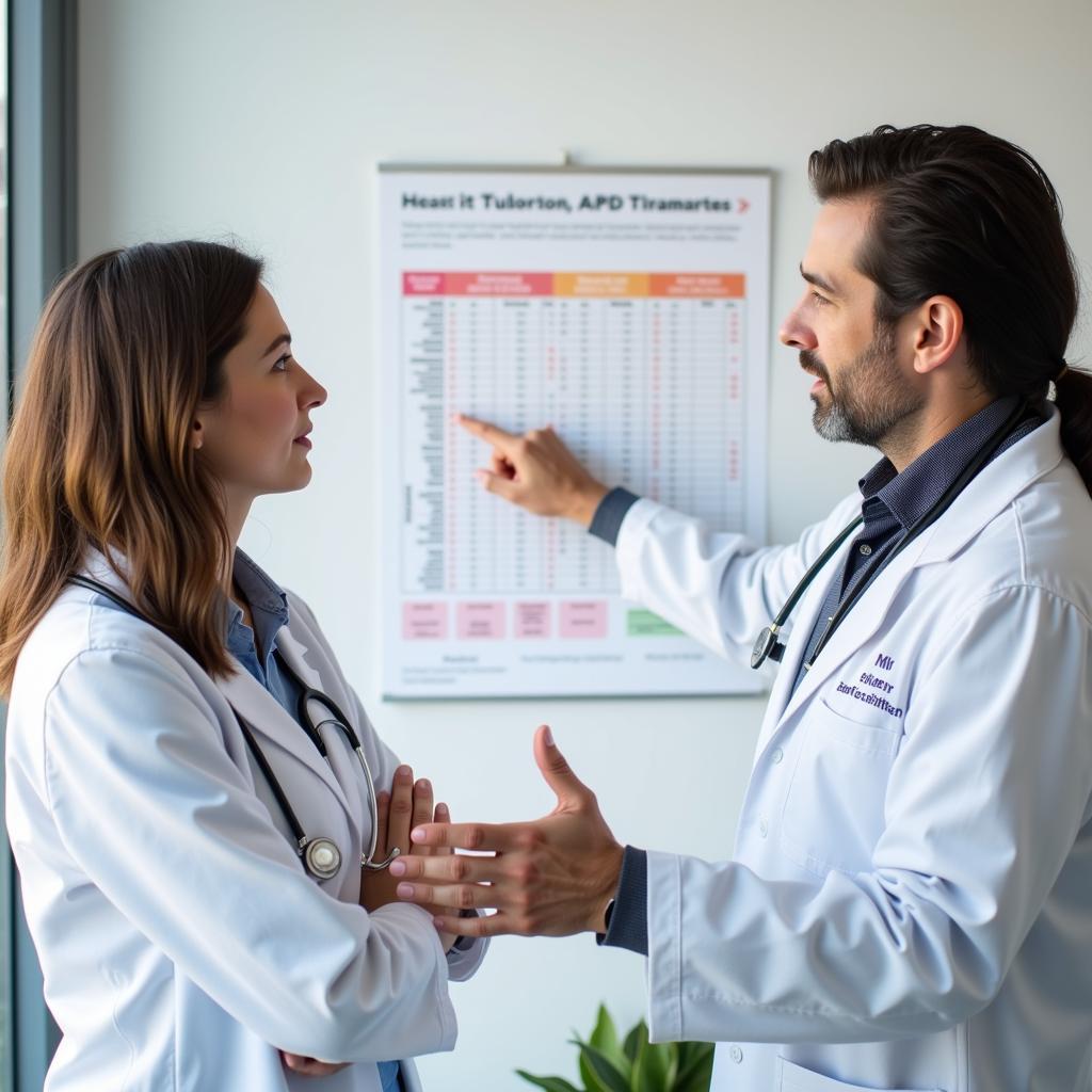 Doctor and patient discussing diabetes during consultation