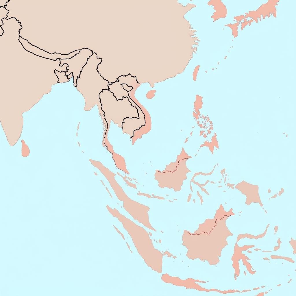 Map of East Asia highlighting ASEAN Plus Three countries 