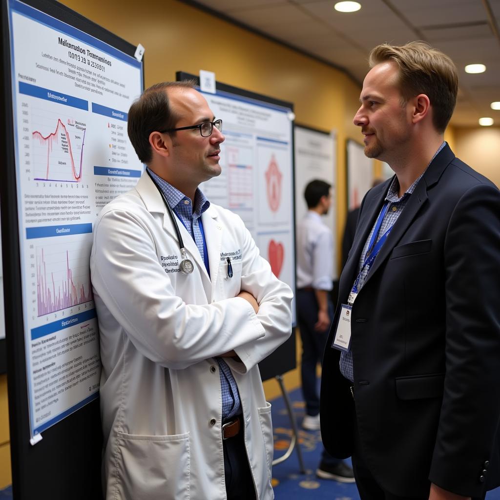 Cardiologist Presenting Echocardiography Poster