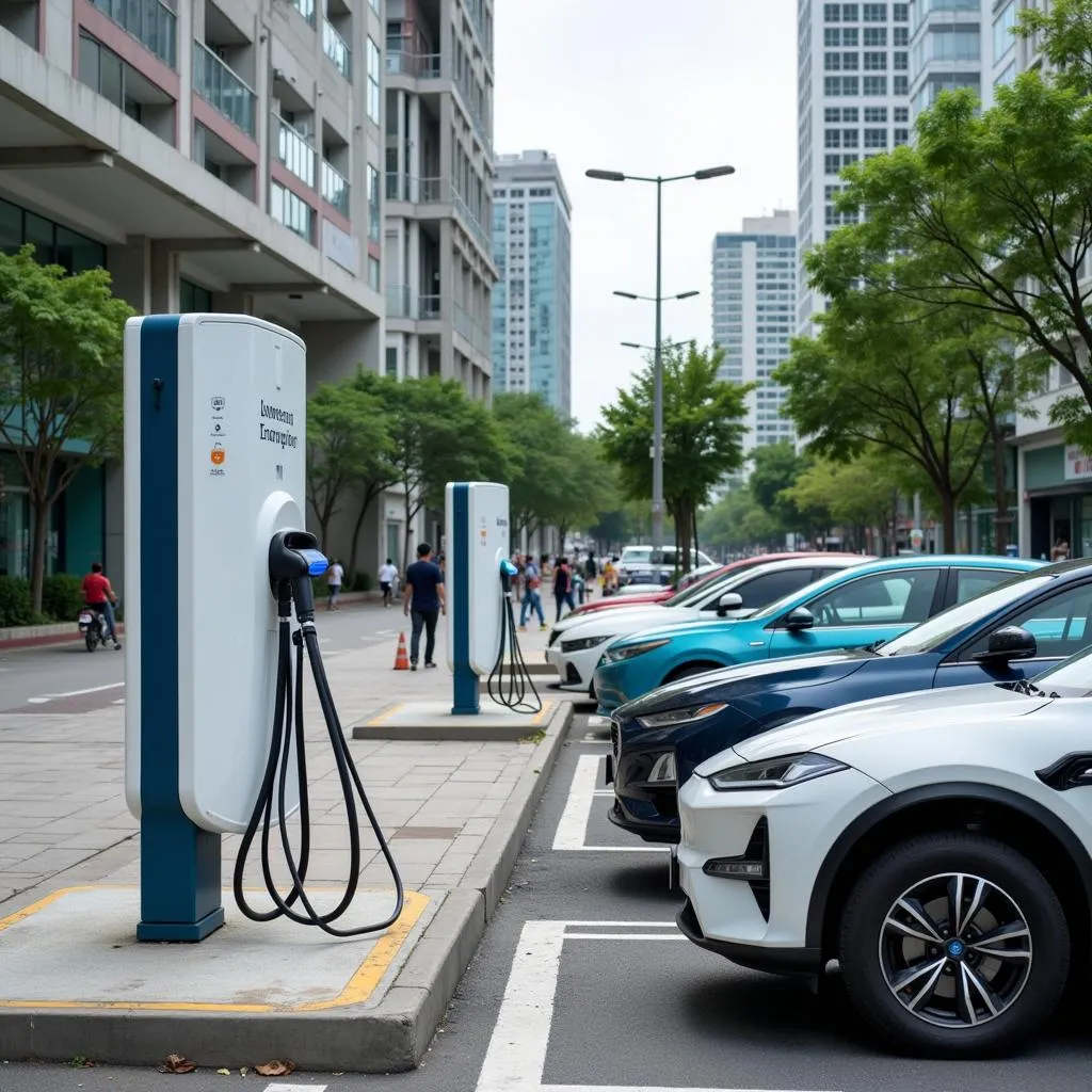 Electric vehicle charging station in Southeast Asia