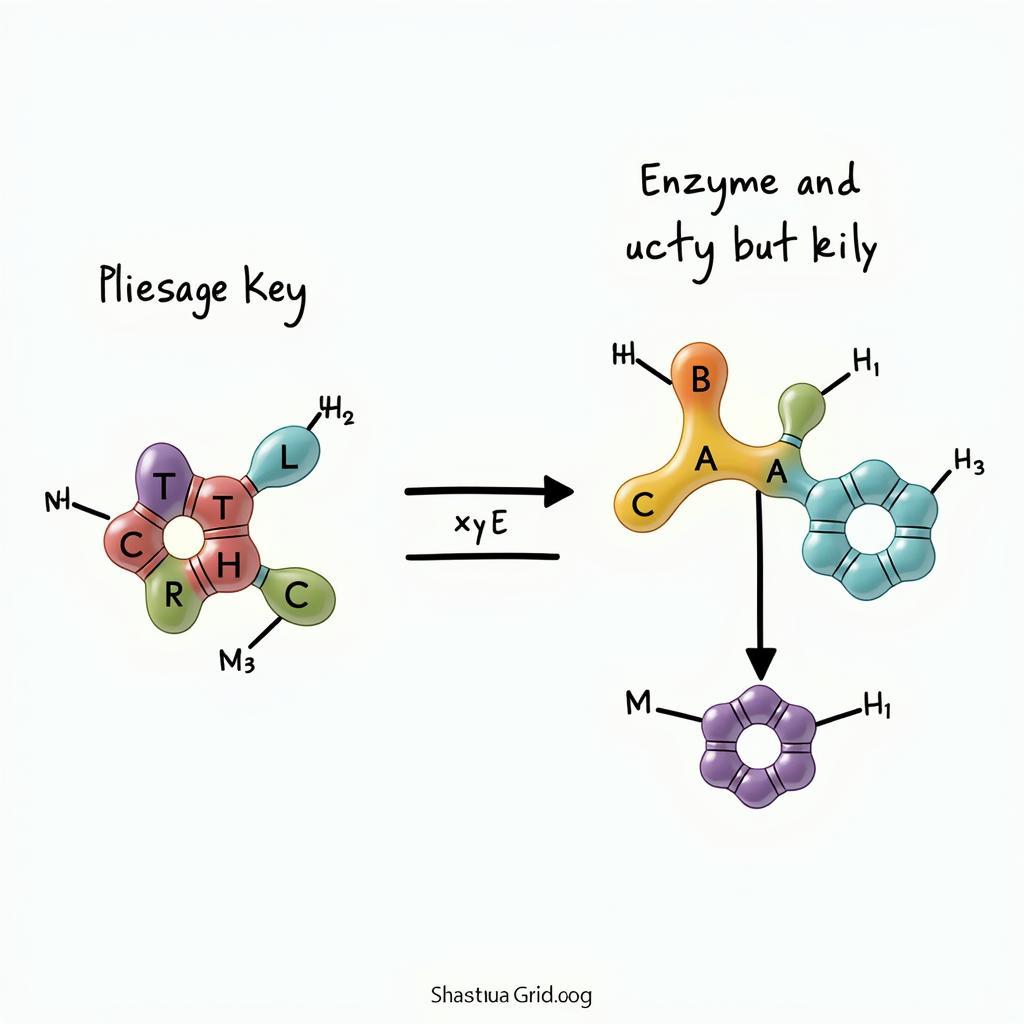 Enzyme-Substrate Interaction: Depiction of the lock-and-key model