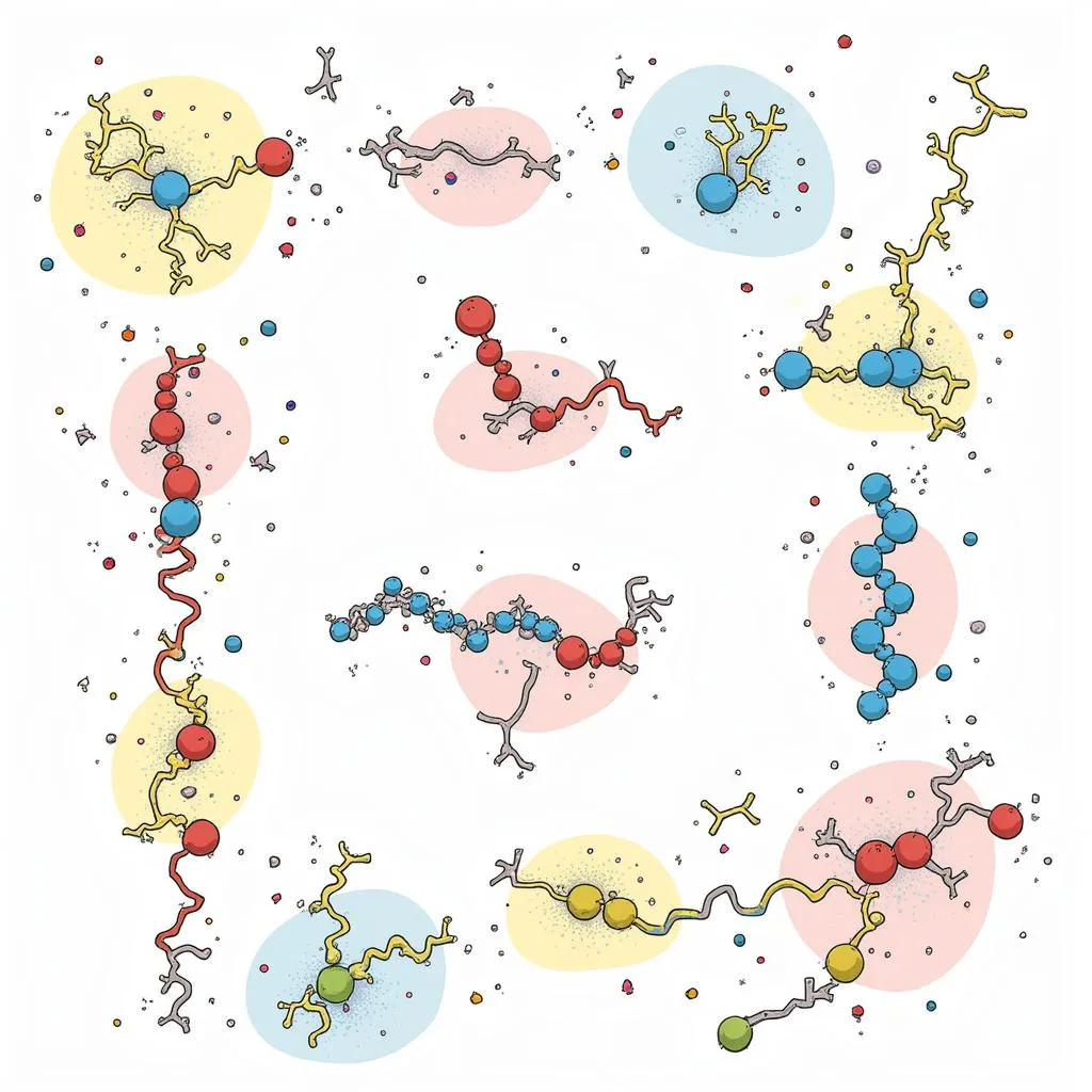 Enzymes breaking down molecules