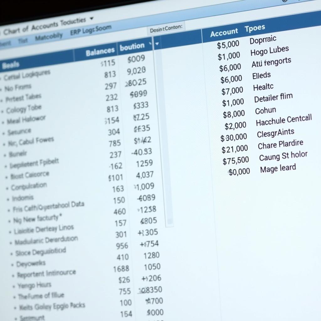 ERP System Chart of Accounts Report