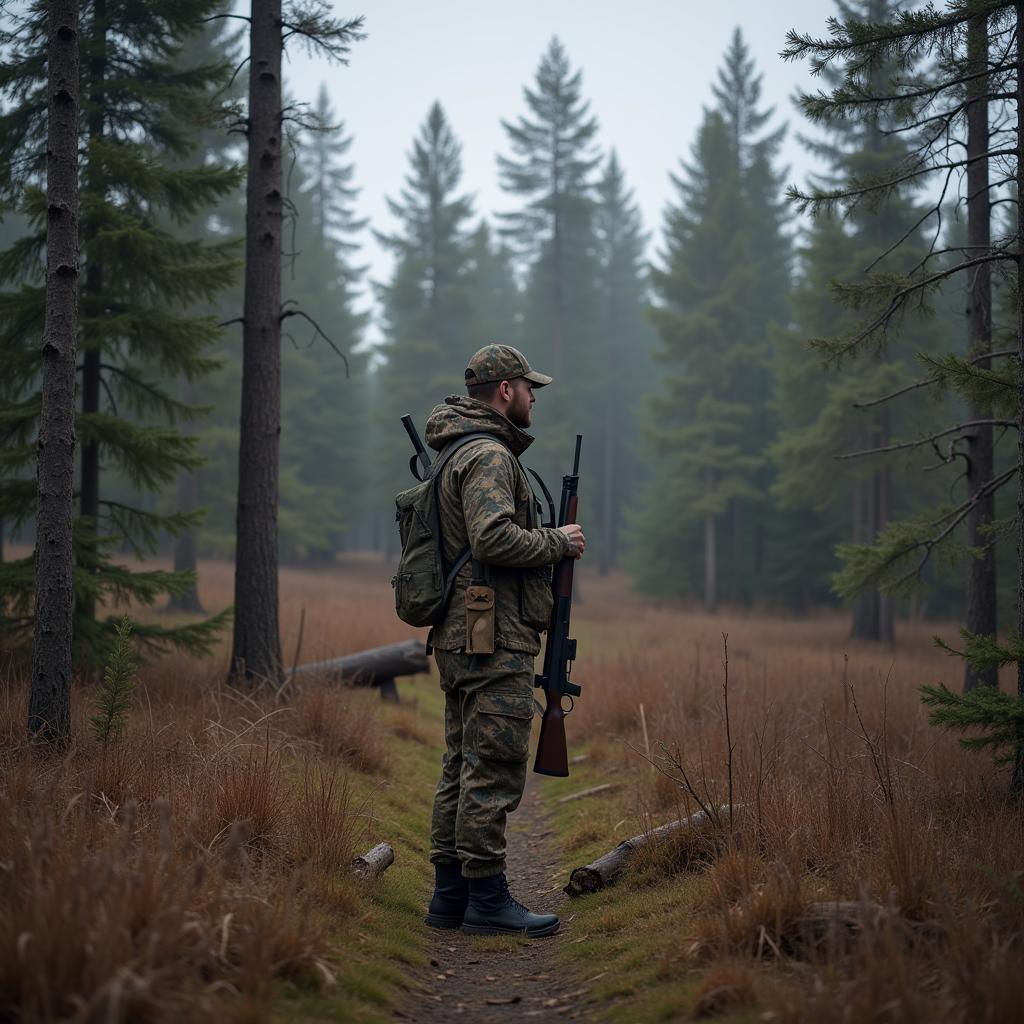 Hunter in the Finnish Wilderness