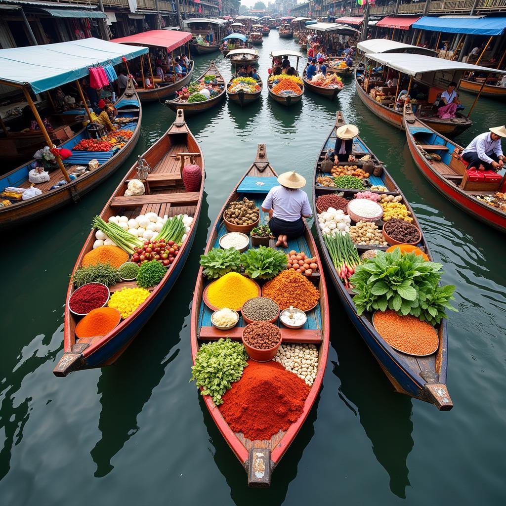 Exploring a Floating Market in Thailand