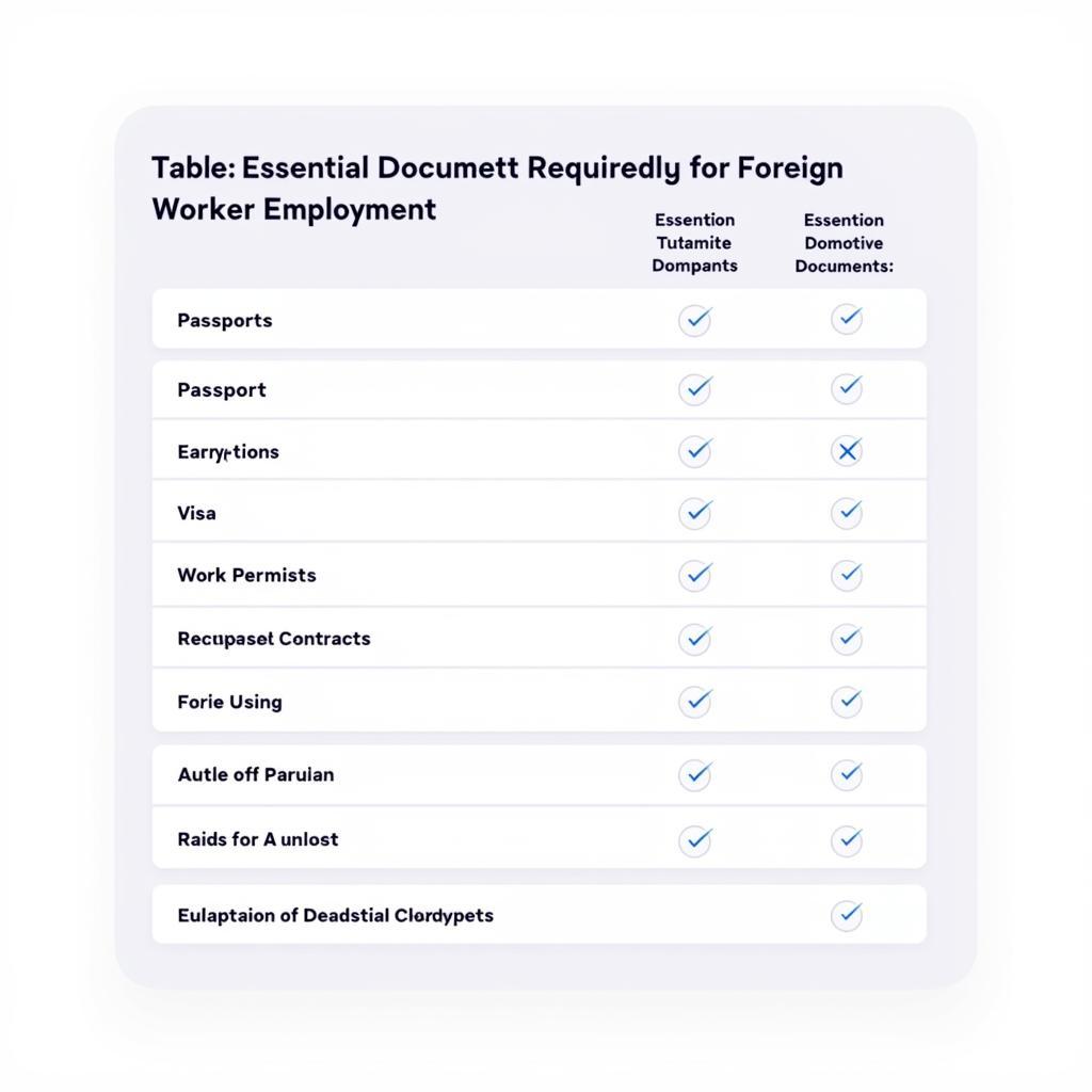 Foreign Worker Document Checklist