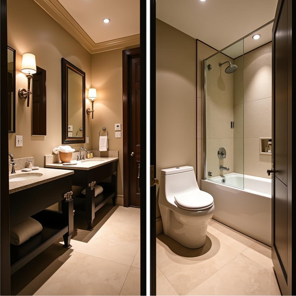 Formal and informal bathroom settings