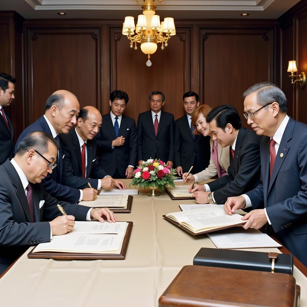 Founding Fathers of ASEAN Signing the Bangkok Declaration